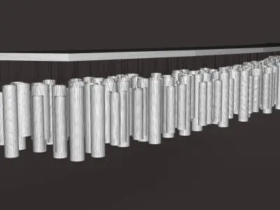 bamboo pendant chandelier 3D model