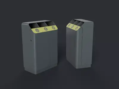 Street Trash Can 27 PBR Game Ready Low-poly 3D model