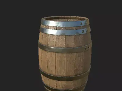  Oak barrel Free 3D model