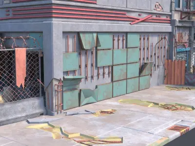 New York Building modular Low-poly 3D model