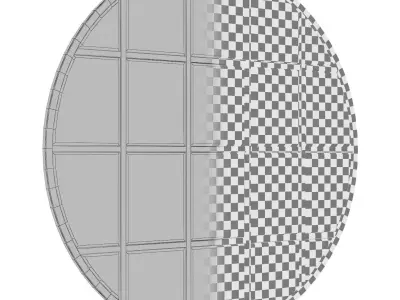 Yatendra Round Beveled Window Accent Mirror GRKS6795 3D model