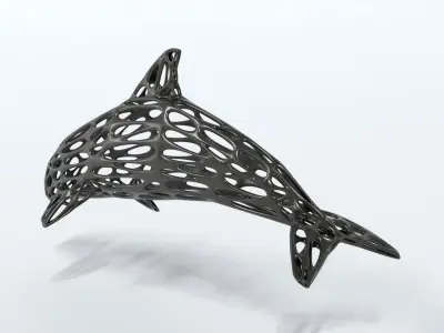 Dolphin Voronoi Statue 3D model