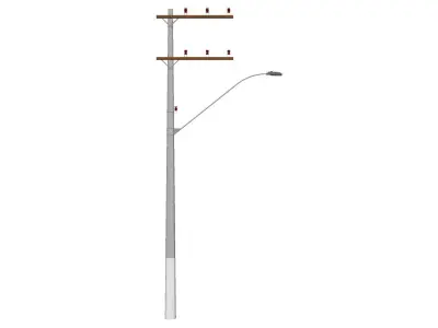Concrete Lamp Post - Light Pole - Light Post - Street Light 32 3D model