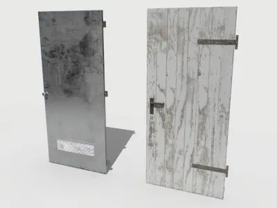 Basement Doors Pack 5 Low-poly 3D model