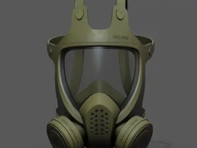 Gas mask helmet scifi futuristic military combat  Low-poly 3D model