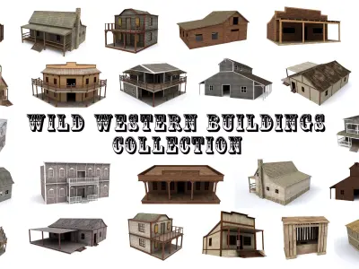 Western Buildings Collection 3D Model Pack
