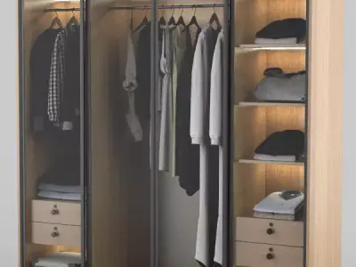 SLIDING DOOR WARDROBE  2100X2500X600MM  Low-poly 3D model