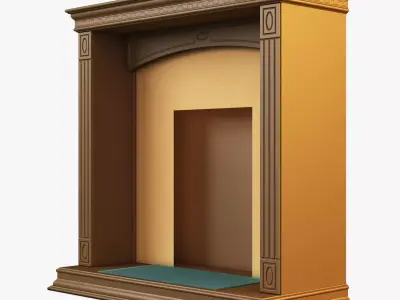 Victory fireplace with door 3D model
