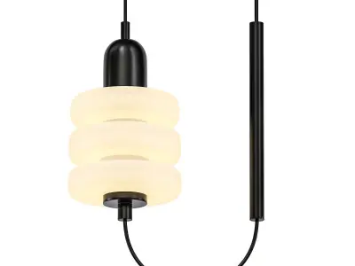 TRIPLE pendant light with cord and glass 3D model