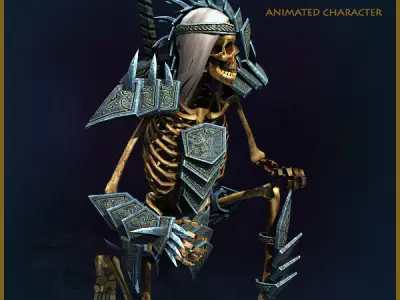Skeleton Warlord Light Version Low-poly 3D model