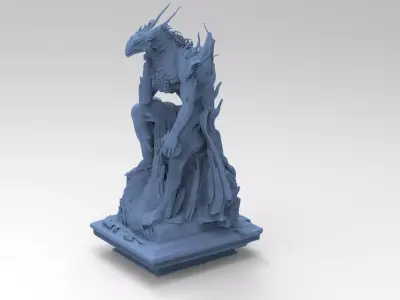 Alpha Draconis Priest statue 3D model