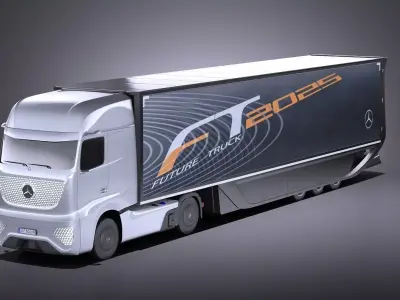 Mercedes-Benz FT 2025 Future Truck with trailer VRAY 3D model