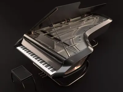 Grand Piano Design Low-poly 3D model
