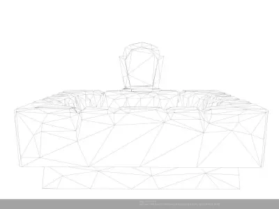 Stylized Tomb with Headstone 3D Model - AI Low-poly 3D model