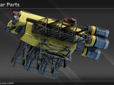 Spaceship CFS3 Light Freighter Low-poly 3D model