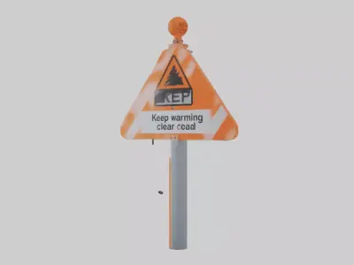 Keep Road Clear Warning Sign model Low-poly 3D model