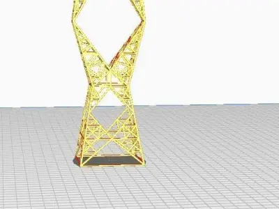 High Voltage Line Pole Drawing PDH type 3D print model