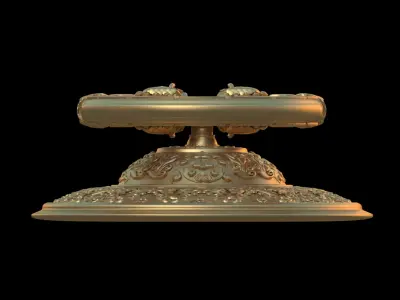 Ancient Chinese dragon head auxiliary head door ring 3D model