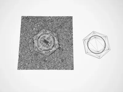 Manhole Water Access High-poly and Low-poly 3D model