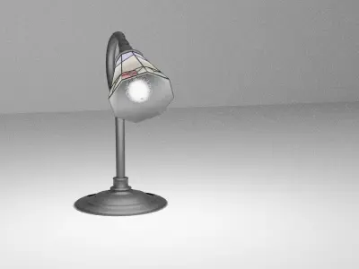 desk and wall lamp Low-poly 3D model