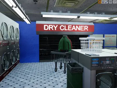 Laundromat Low-poly 3D model