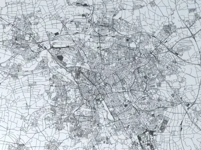 Hannover Road Network and Streets 3D model