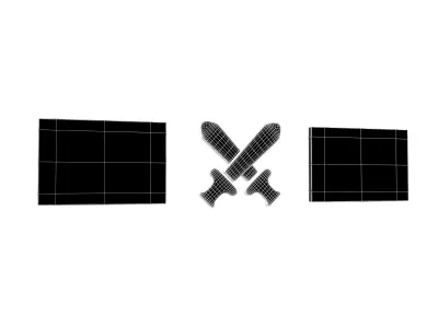 Kyrgyzstan VS Tajikistan War Icon v1 001 Low-poly 3D model