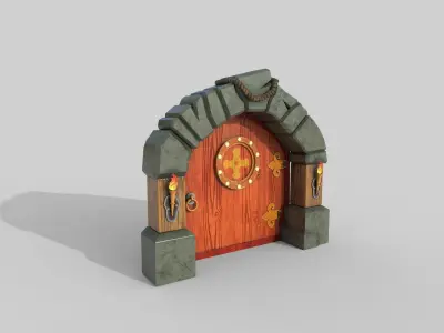 Stylized Gate Low-poly 3D model
