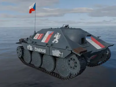 Jagdpanzer 38 Hetzer Prague 1945   3D model