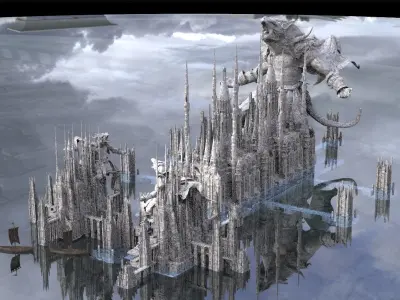 Werewolf Gods Temple of Power extended Kit bash 3D model