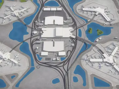 Orlando - Airport - MCO Low-poly 3D model