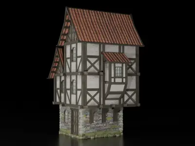 MEDIEVAL HOUSE Low-poly 3D model