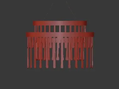 Babel modern chandelier in brass and glass 3D model