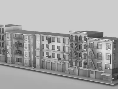 3D streethouses apartment building 3D model