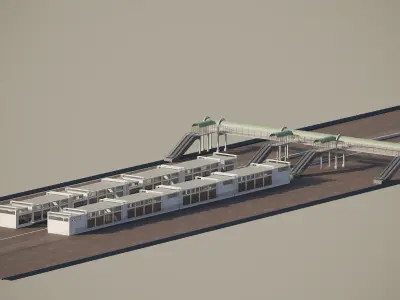 METRO BRIDGE STATION Low-poly 3D model