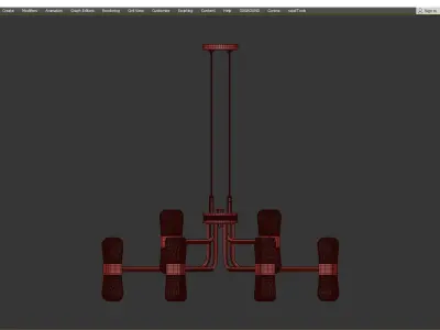 MARSELLA modern chandelier in brass and glass Low-poly 3D model purchase