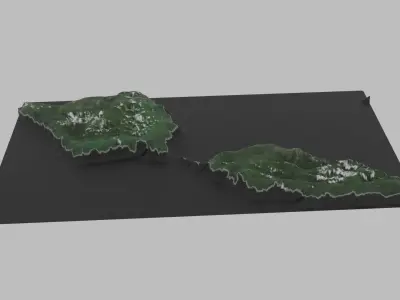 Samoa Map Country Low-poly 3D model