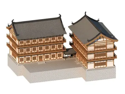 Chinese Ancient buildings 3D model purchase