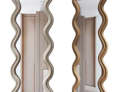 Wavy Floor Mirror Low-poly 3D model