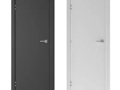 Modern white and black minimalistic doors 3D model