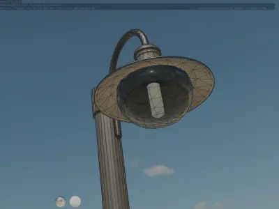 Street Light -7- Matt Black Version -1 Lamp- Low-poly 3D model