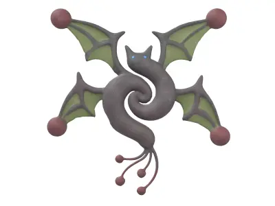 Abstract Elf Bat Character v1 004 Low-poly 3D model