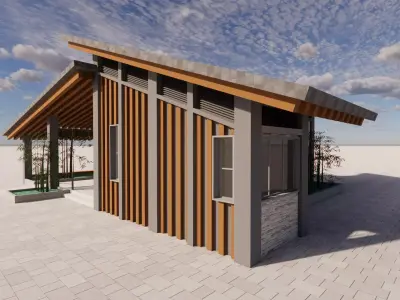 Public Restroom Building -B6 3D model