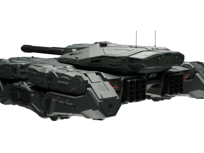 Flying Artillery Walker - Sci-Fi Combat Vehicle 3D model