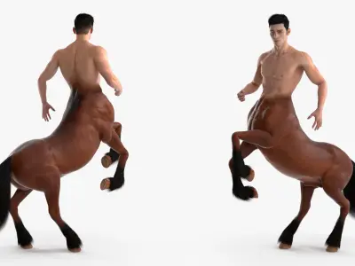  Male Centaur Action Pose Fur 