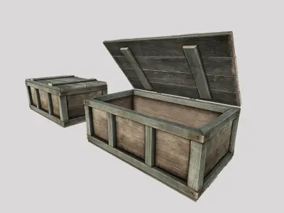 Wooden Loot Crate 01 Low-poly 3D model