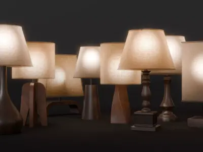 light lamp Collection Low-poly 3D model