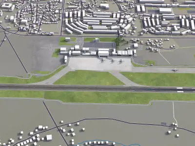 Sarajevo - Airport - SJJ Low-poly 3D model