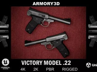 GAME READY SW VICTORY MODEL 22LR PISTOL PBR RIGGED Low-poly 3D model