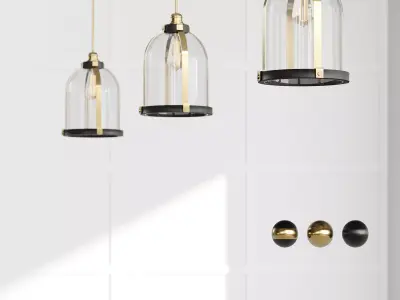 Banded Dome Light Low-poly 3D model